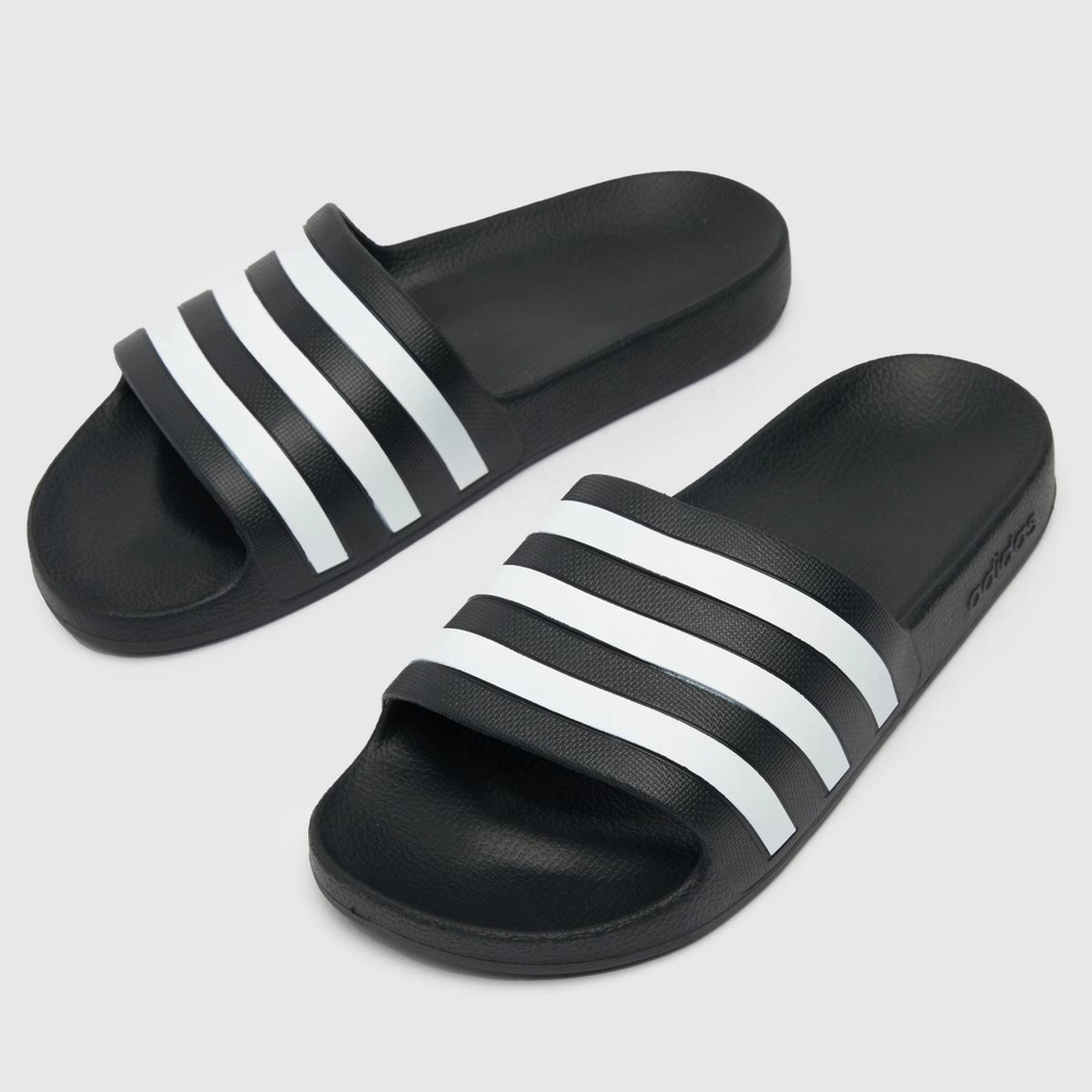 Adidas Originals adilette aqua sandals in black & white